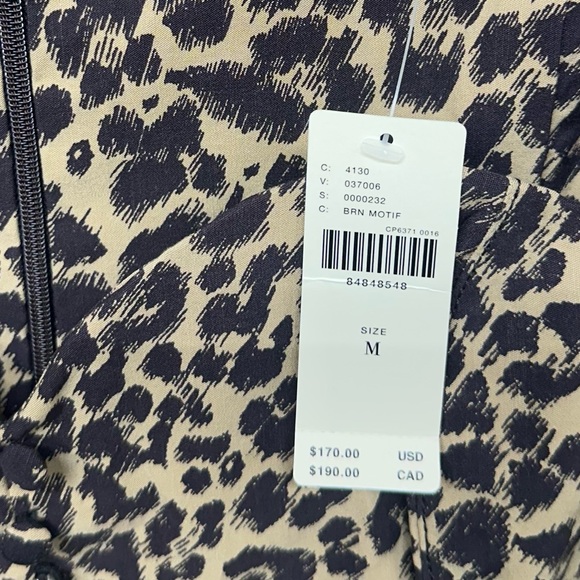 Anthropologie Leopard Print Midi Dress Cap Sleeve Zip Front Size M NWT - Picture 4 of 9